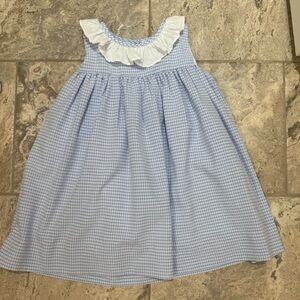 Size 6 Cecil and Lou Blue and White Gingham Dress with ruffle collar